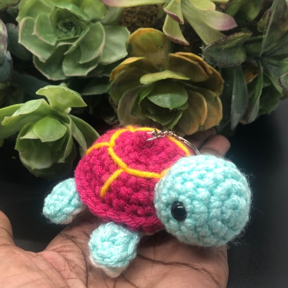 Hand Crochet  Sea Turtle  Amigurumi Keychain Bag Accessories - Picture 4 of 16